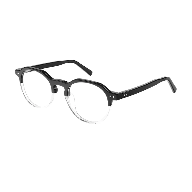 Round Black/Clear Eyeglasses