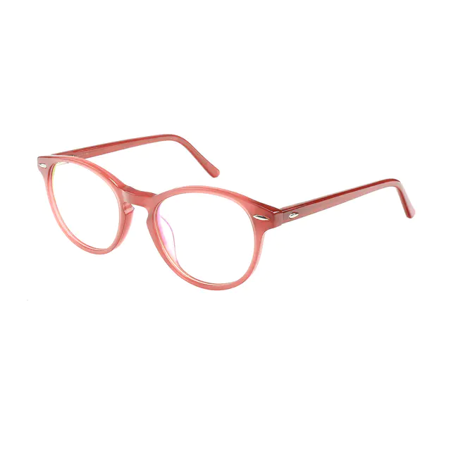 Oval Transparent Orange Eyeglasses