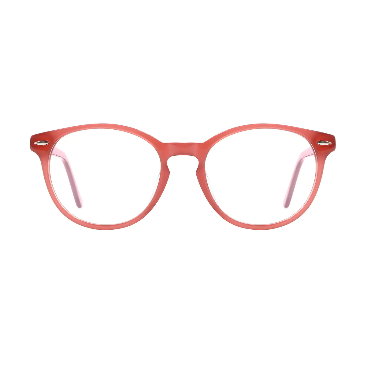 Oval Transparent Orange Eyeglasses