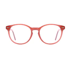Oval Transparent Orange Eyeglasses
