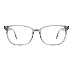 Rectangle Transparent Gray Eyeglasses