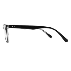 Rectangle Transparent Black Eyeglasses