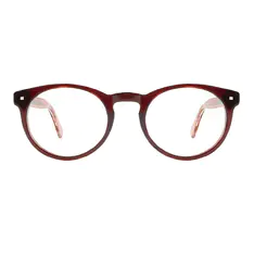 Oval Transparent Brown Eyeglasses