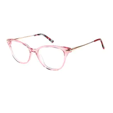 Oval Transparent Pink Eyeglasses