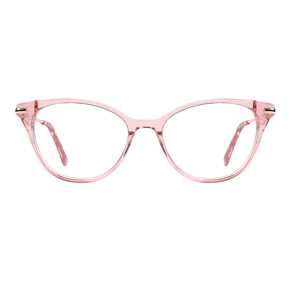 Oval Transparent Pink Eyeglasses