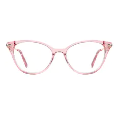 Oval Transparent Pink Eyeglasses