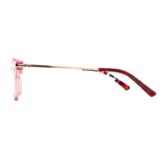 Oval Transparent Pink Eyeglasses