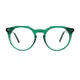 Round Transparent Green Eyeglasses