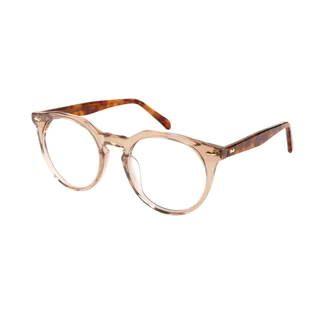 Round Transparent Amber Eyeglasses