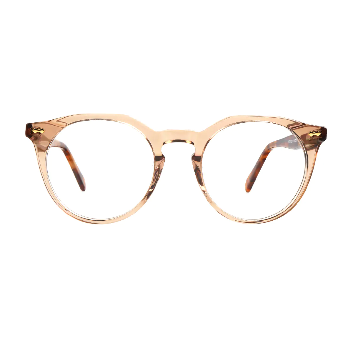Round Transparent Amber Eyeglasses