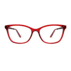 Square Transparent Red Eyeglasses