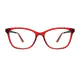 Square Transparent Red Eyeglasses