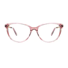 Square Transparent Pink Eyeglasses