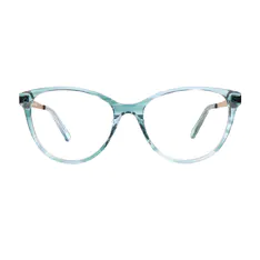 Square Transparent Blue Eyeglasses