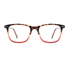 Rectangle Tortoiseshell/Red Eyeglasses