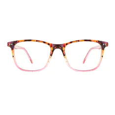 Rectangle Tortoiseshell/Pink Eyeglasses