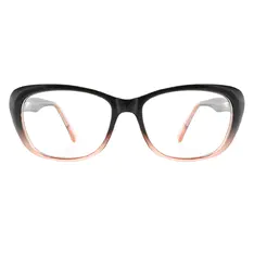 Rectangle Black/Orange Eyeglasses
