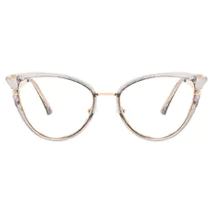 Cat-eye Transparent Gray Eyeglasses