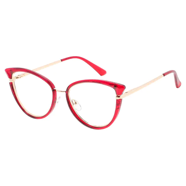 Cat-eye Transparent Red Eyeglasses