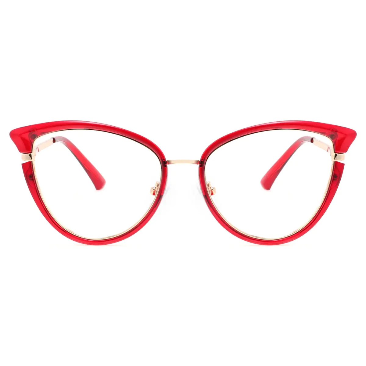 Cat-eye Transparent Red Eyeglasses