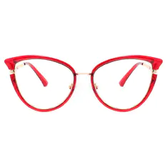 Cat-eye Transparent Red Eyeglasses