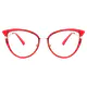 Cat-eye Transparent Red Eyeglasses