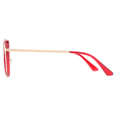 Cat-eye Transparent Red Eyeglasses