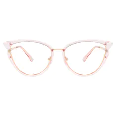 Cat-eye Transparent Pink Eyeglasses
