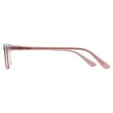 Rectangle Transparent Pink Eyeglasses