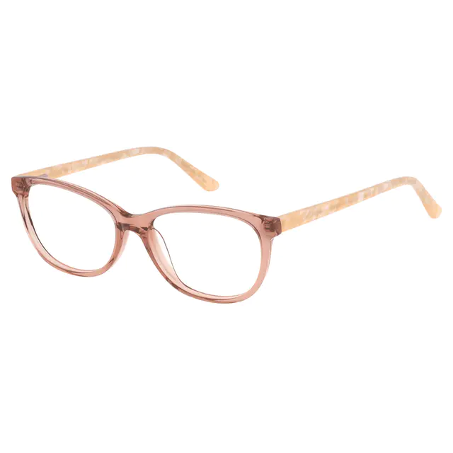 Oval Transparent Amber Eyeglasses