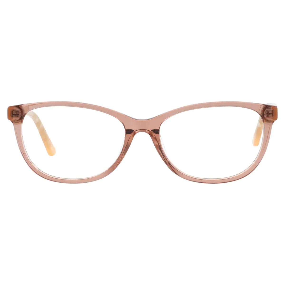 Oval Transparent Amber Eyeglasses