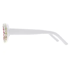 Oval White Sunglasses