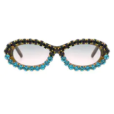 Oval Transparent Green Sunglasses