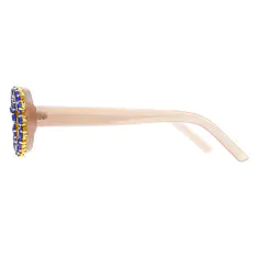 Oval Transparent Amber Sunglasses