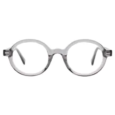 Round Transparent Gray Eyeglasses