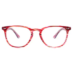 Oval Red Eyeglasses