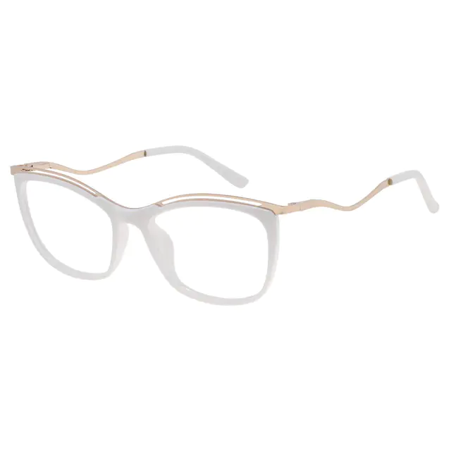 Rectangle White Eyeglasses