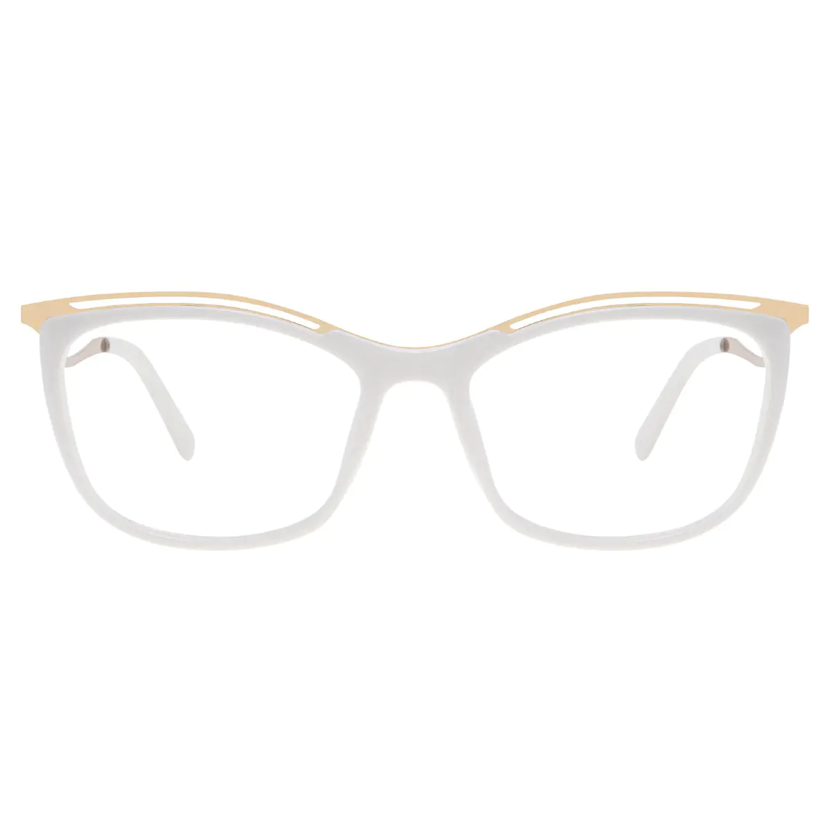 Rectangle White Eyeglasses
