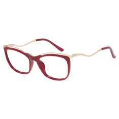 Rectangle Gold/Wine Eyeglasses