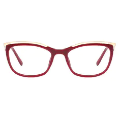 Rectangle Gold/Wine Eyeglasses