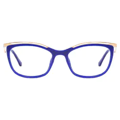 Rectangle Gold/Blue Eyeglasses