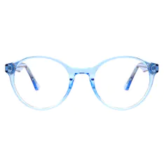 Oval Transparent Blue Eyeglasses