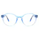 Oval Transparent Blue Eyeglasses