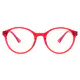 Oval Transparent Red Eyeglasses