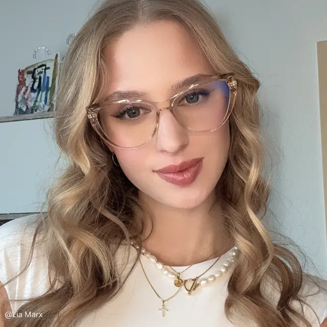 Cat-eye Transparent Amber Eyeglasses