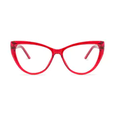 Cat-eye Transparent Red Eyeglasses
