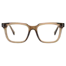 Square Transparent Brown Eyeglasses