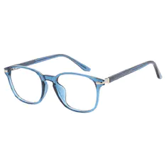 Square Transparent Blue Eyeglasses