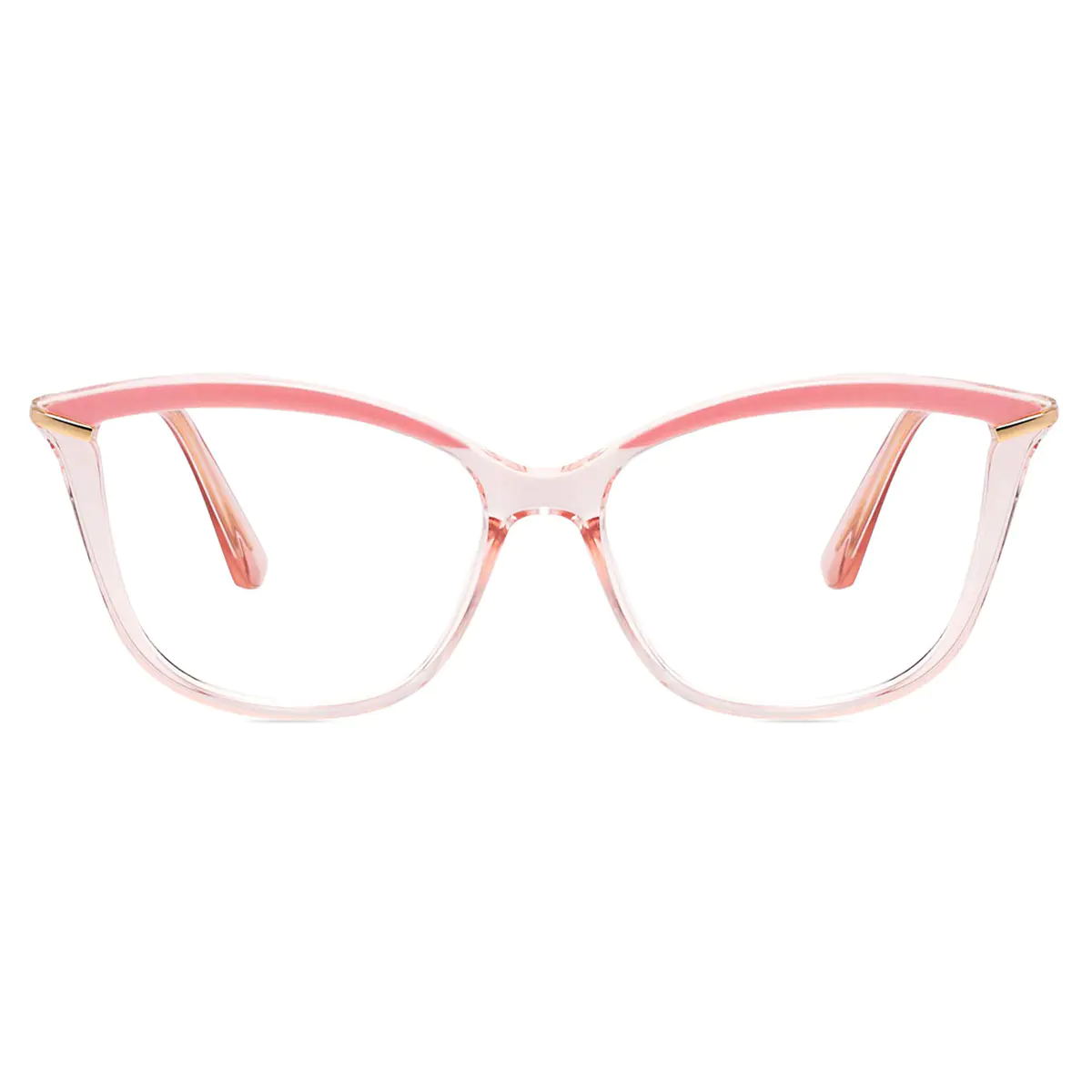 Cat-eye Transparent Pink Eyeglasses