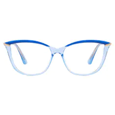Cat-eye Transparent Blue Eyeglasses
